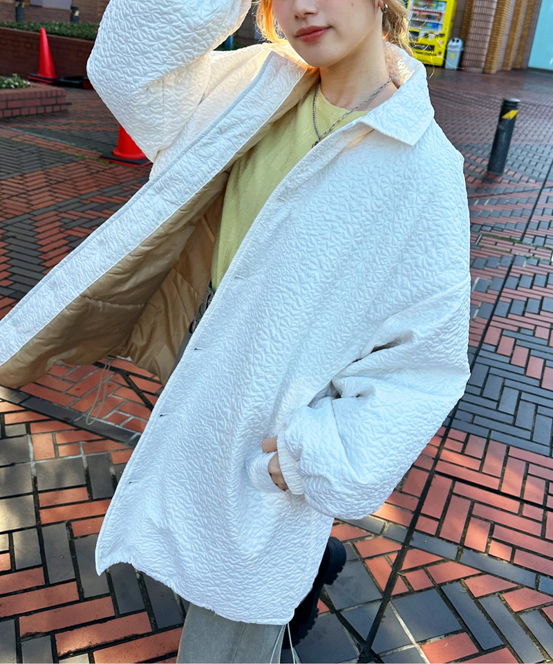 2WAYフラワーエンボスコート 詳細画像 オフホワイト 9