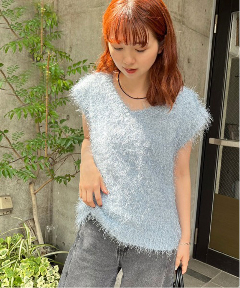 フェザーVネックベスト 詳細画像 ブルー 3