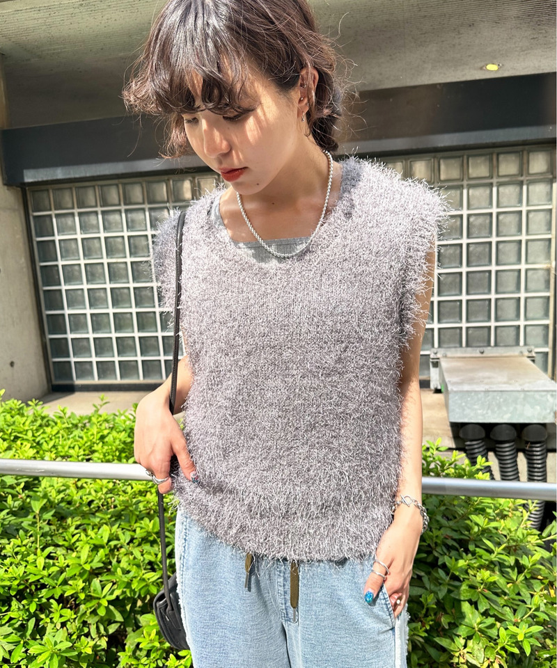 フェザーVネックベスト 詳細画像 グレー 5