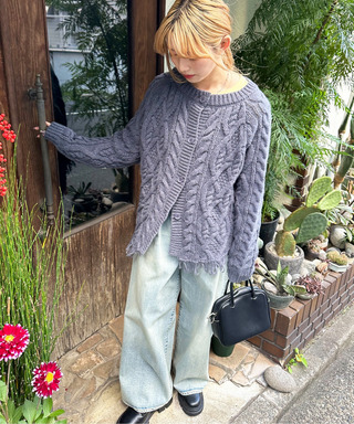 前後2WAYフリンジニットプルオーバー