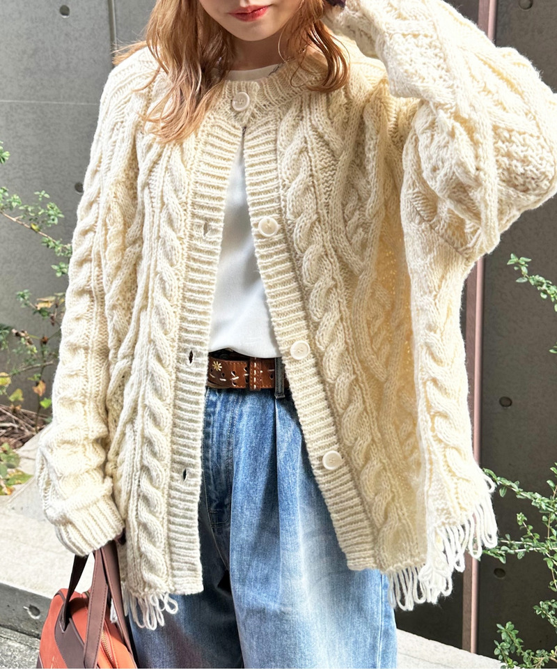 前後2WAYフリンジニットプルオーバー 詳細画像 オフホワイト 1