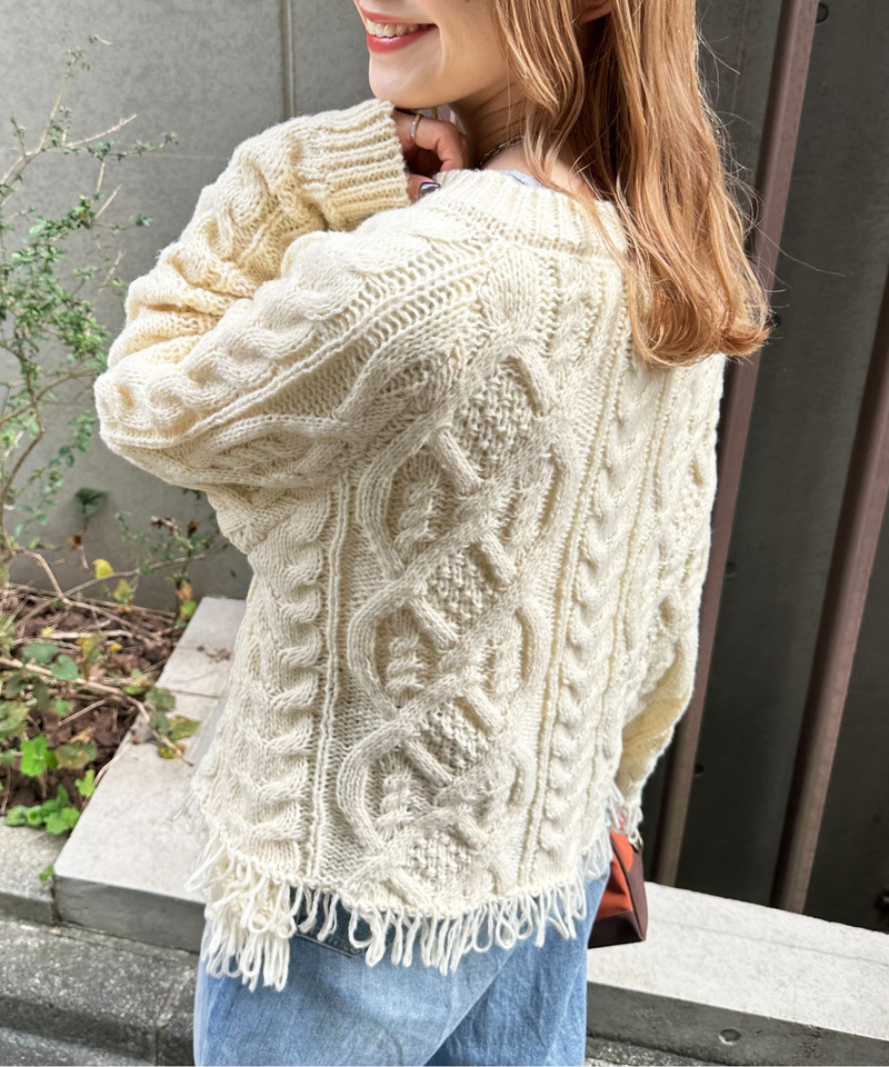 前後2WAYフリンジニットプルオーバー 詳細画像 オフホワイト 4