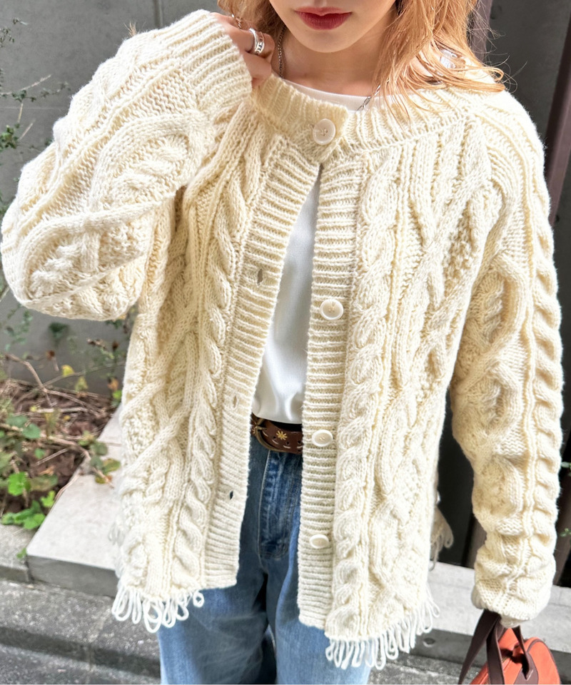 前後2WAYフリンジニットプルオーバー 詳細画像 オフホワイト 5