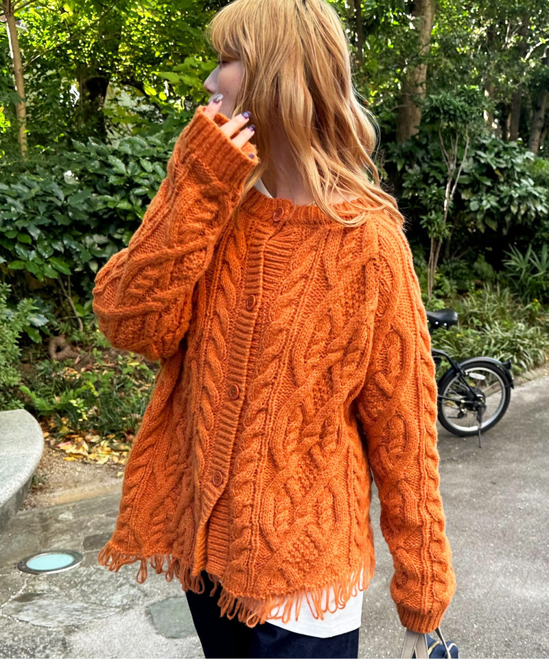 前後2WAYフリンジニットプルオーバー 詳細画像 オレンジ 1