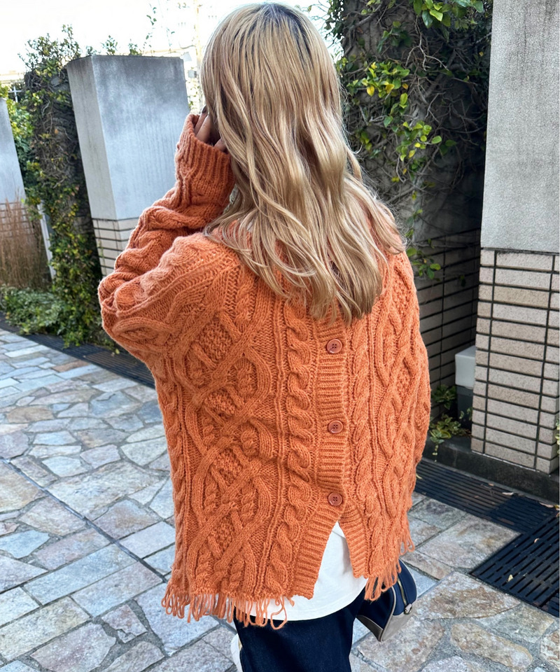 前後2WAYフリンジニットプルオーバー 詳細画像 オレンジ 2