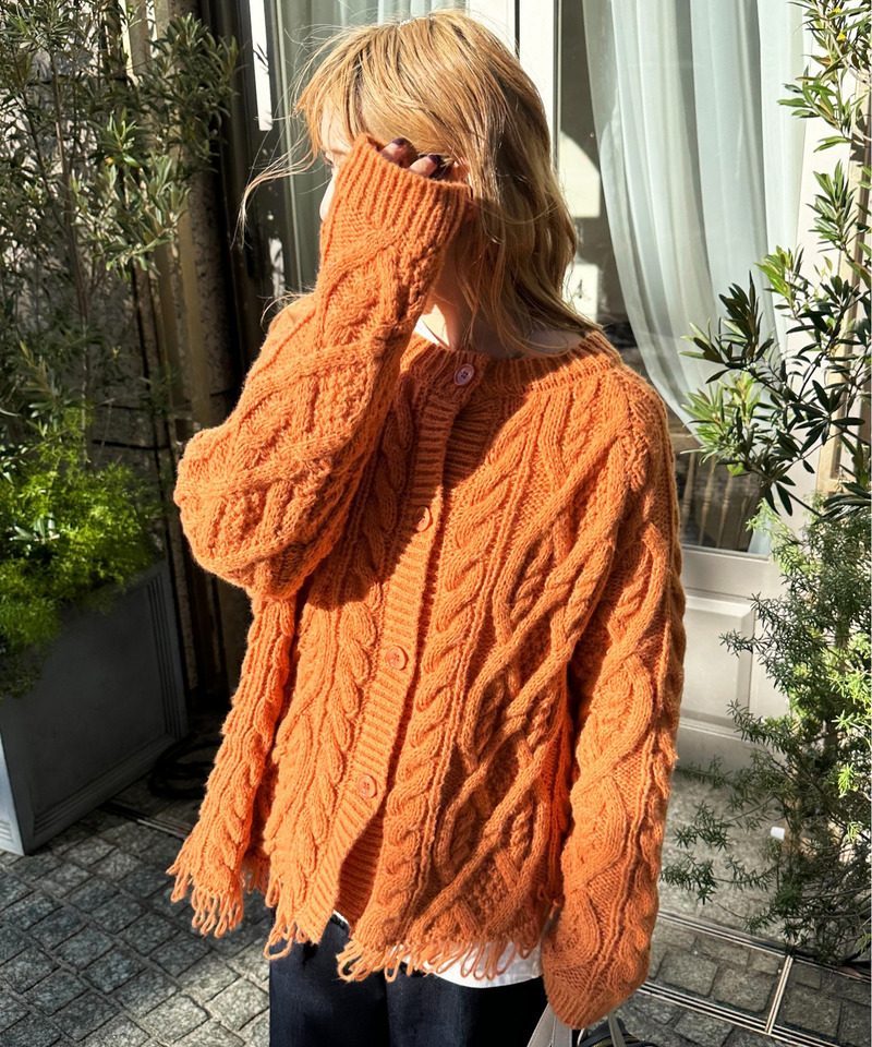 前後2WAYフリンジニットプルオーバー 詳細画像 オレンジ 8