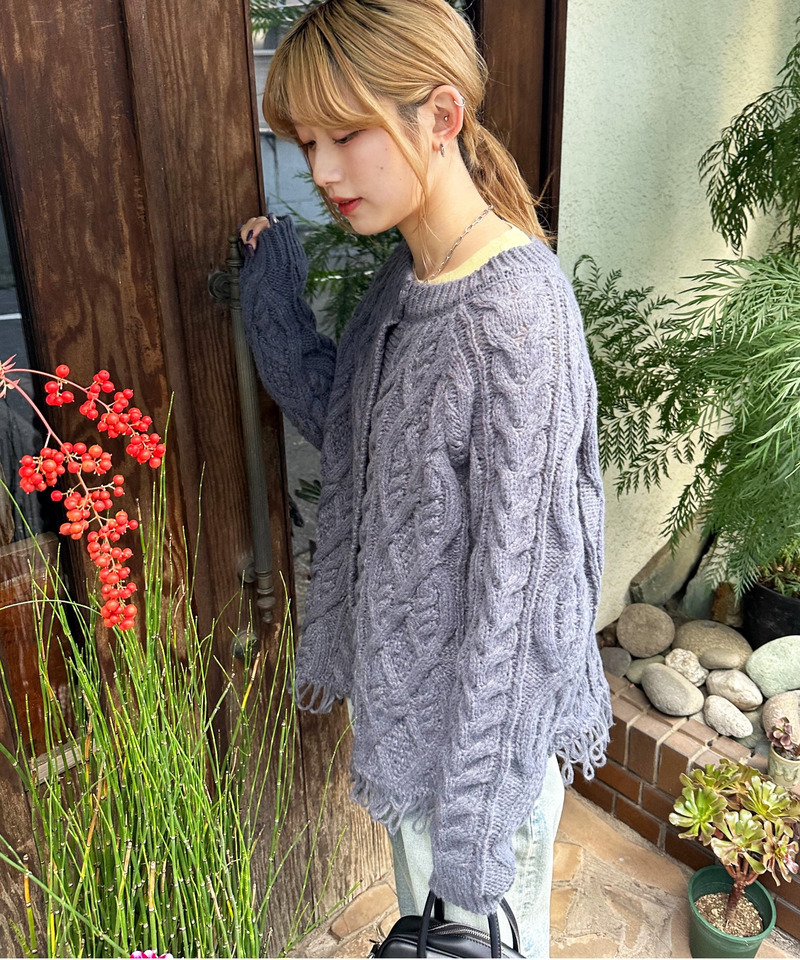 前後2WAYフリンジニットプルオーバー 詳細画像 ブラック系 3