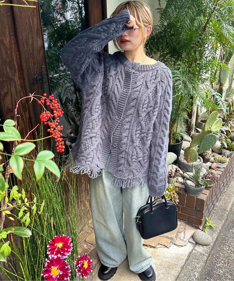 前後2WAYフリンジニットプルオーバー 詳細画像 ブラック系 5