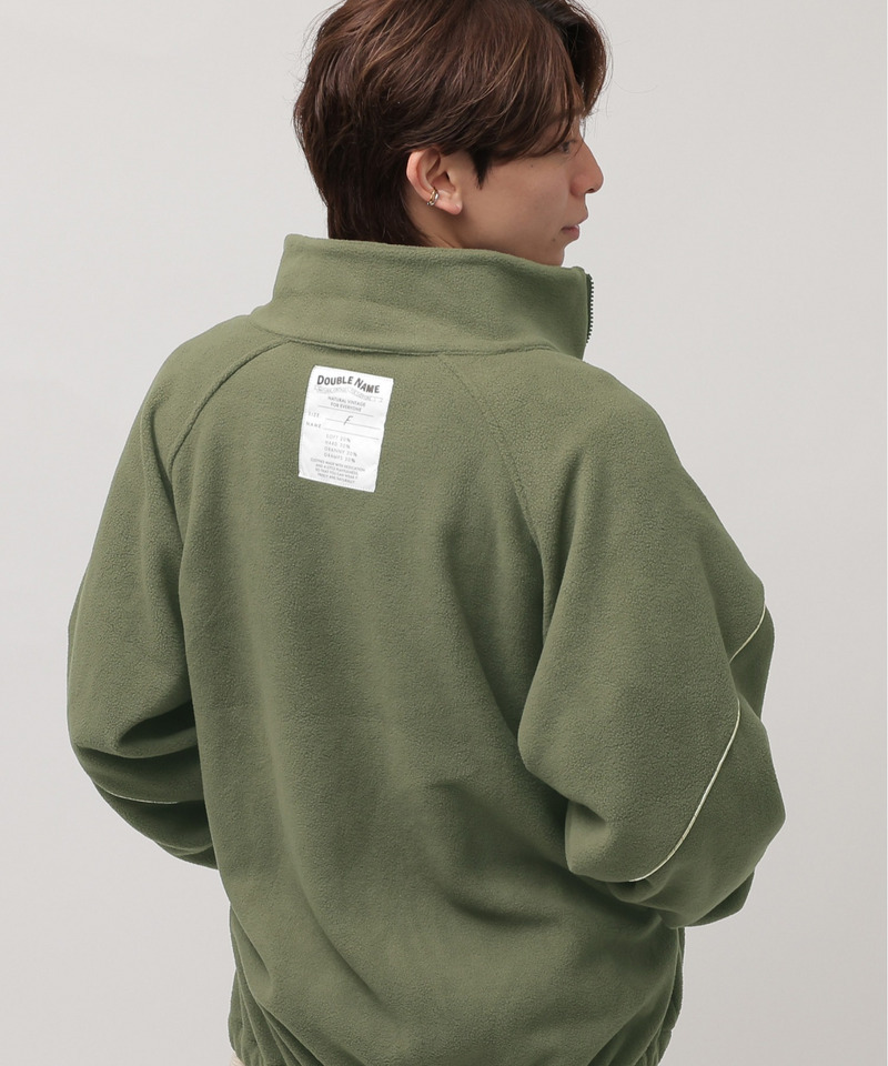 ラメパイピングフリースブルゾン 詳細画像 カーキ 2
