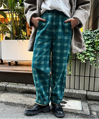 コーデュロイチェックプリントボーイズパンツ