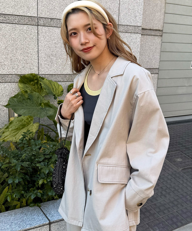ダブルボタンゆるジャケット 詳細画像 ベージュ 4