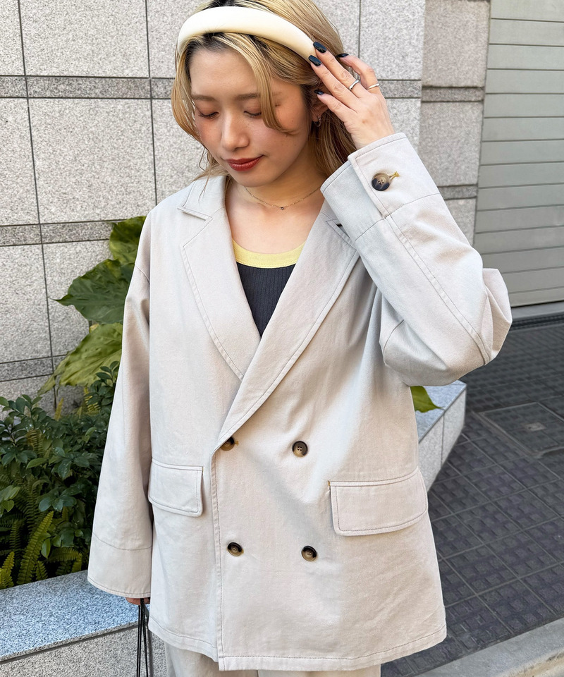 ダブルボタンゆるジャケット 詳細画像 ベージュ 5