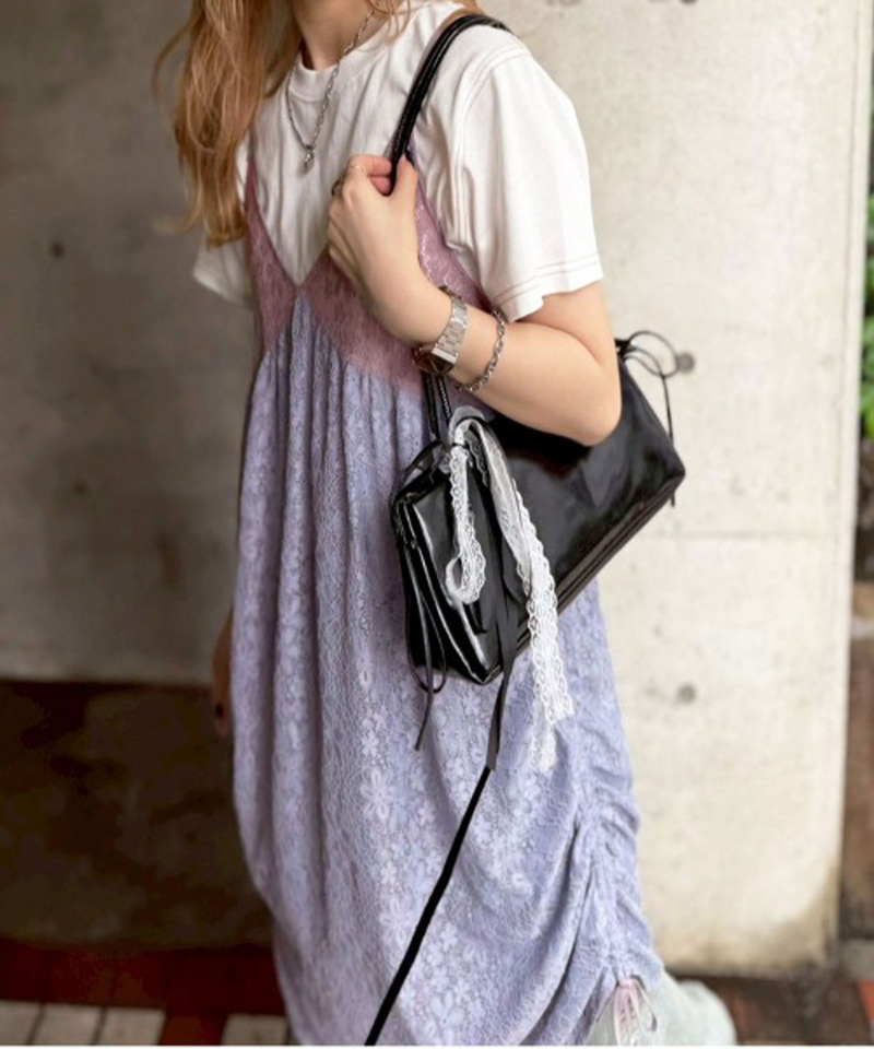 ドロストフラワーレースキャミワンピース 詳細画像 パープル系 2