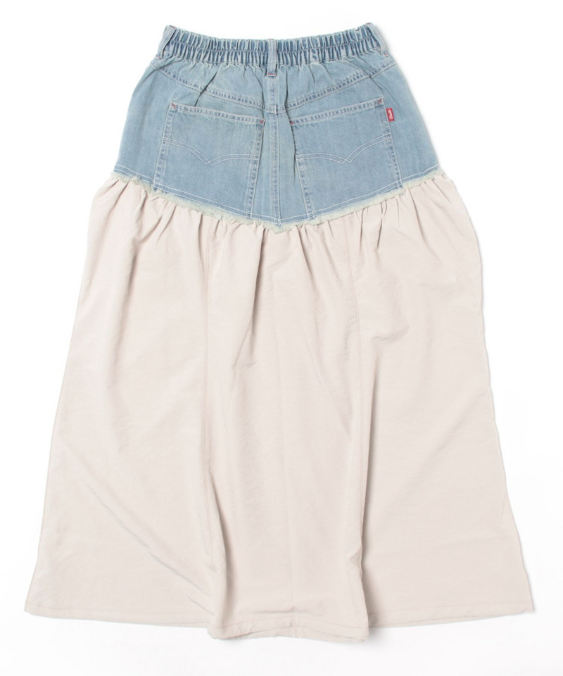 デニムドッキングギャザースカート 詳細画像 オフホワイト 6
