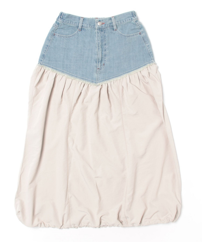 デニムドッキングギャザースカート 詳細画像 オフホワイト 7