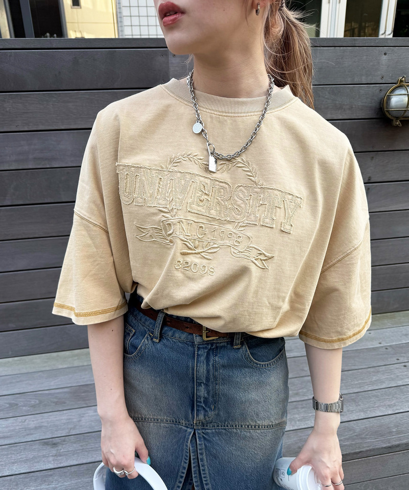 USED加工パッチワークTEE 詳細画像 ベージュ 5