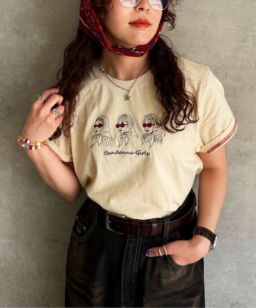BANDANA GIRL 刺しゅうTEE 詳細画像