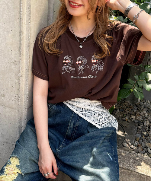 BANDANA GIRL 刺しゅうTEE 詳細画像