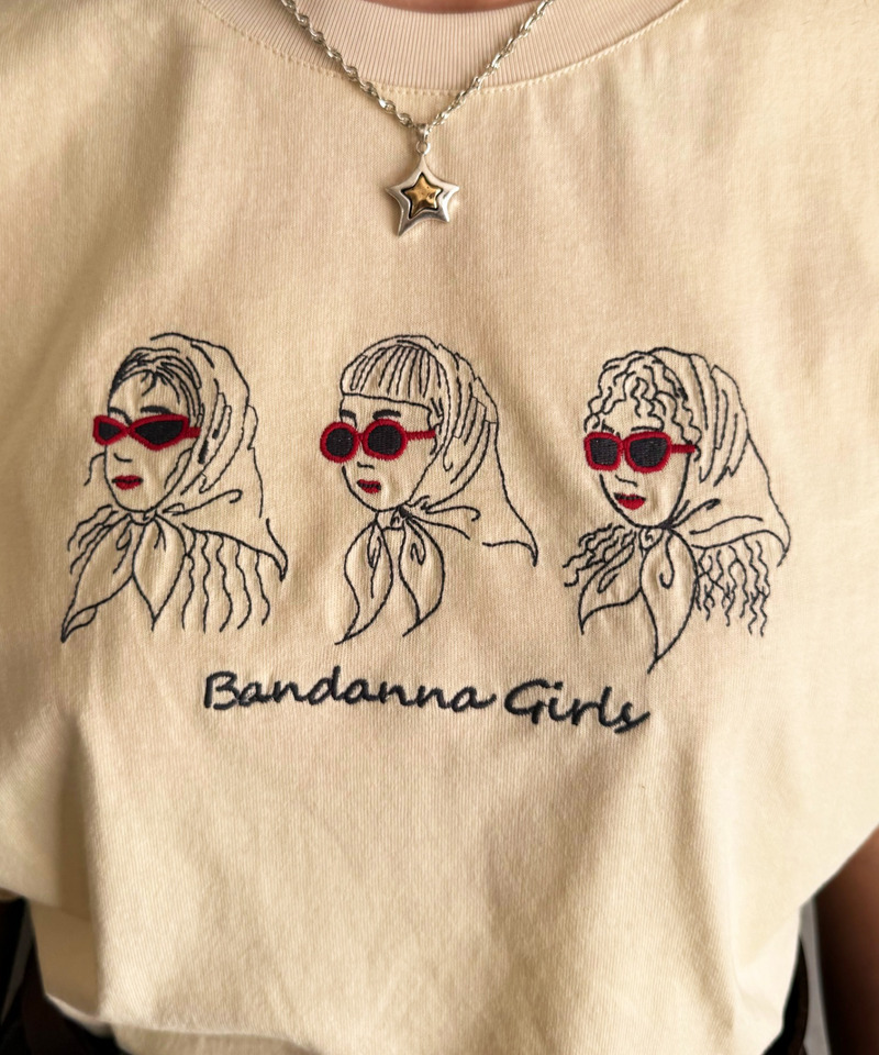 BANDANA GIRL 刺しゅうTEE 詳細画像 オフホワイト 3