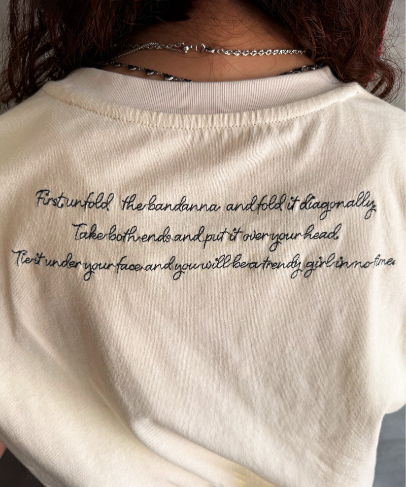 BANDANA GIRL 刺しゅうTEE 詳細画像 オフホワイト 4