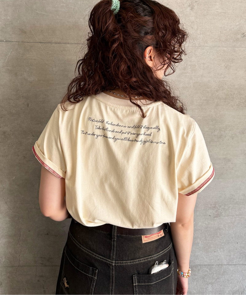 BANDANA GIRL 刺しゅうTEE 詳細画像 オフホワイト 7