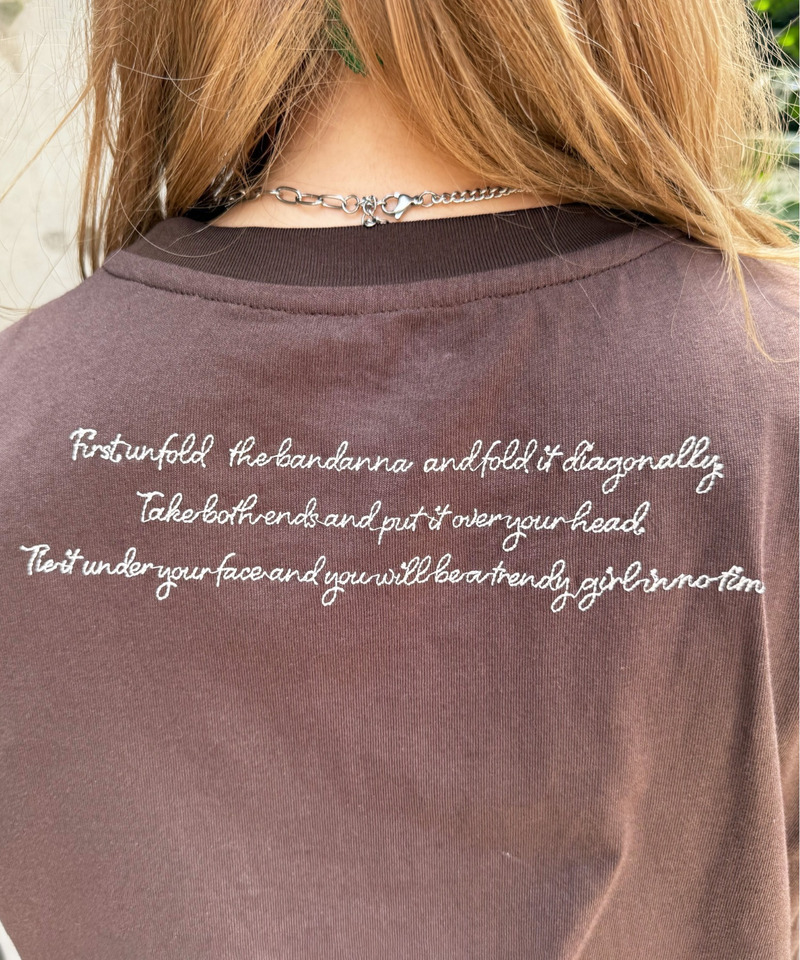 BANDANA GIRL 刺しゅうTEE 詳細画像 ブラウン 6