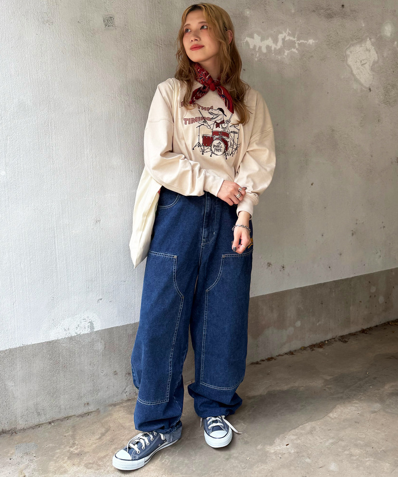 バンドを組みたい恐竜刺しゅうロンTEE 詳細画像 オフホワイト 9