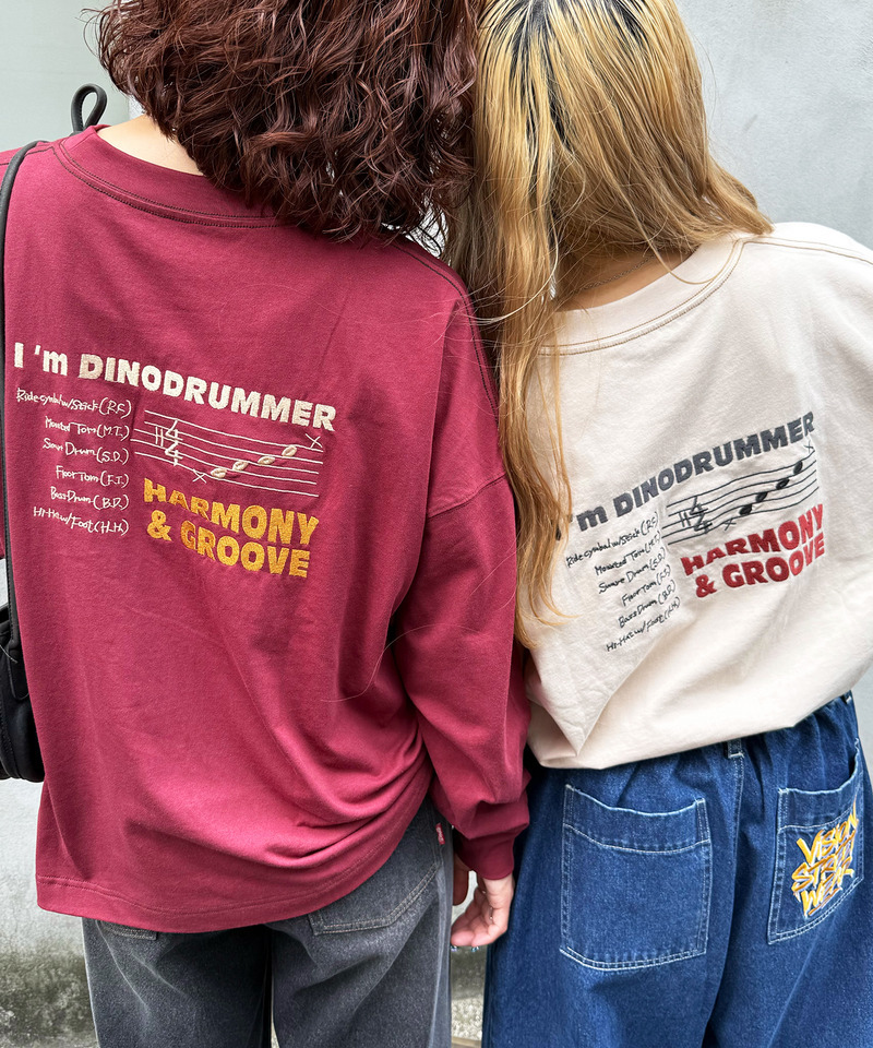 バンドを組みたい恐竜刺しゅうロンTEE 詳細画像 レッド 10