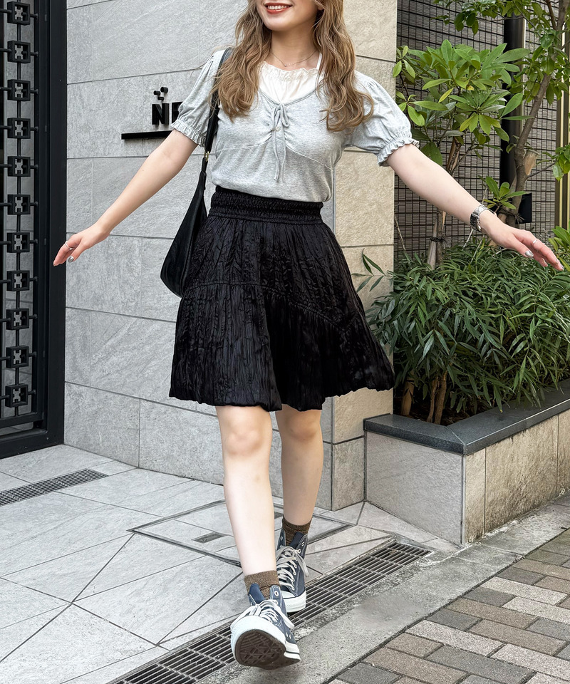 グロッシーバルーンスカート 詳細画像 ブラック 1