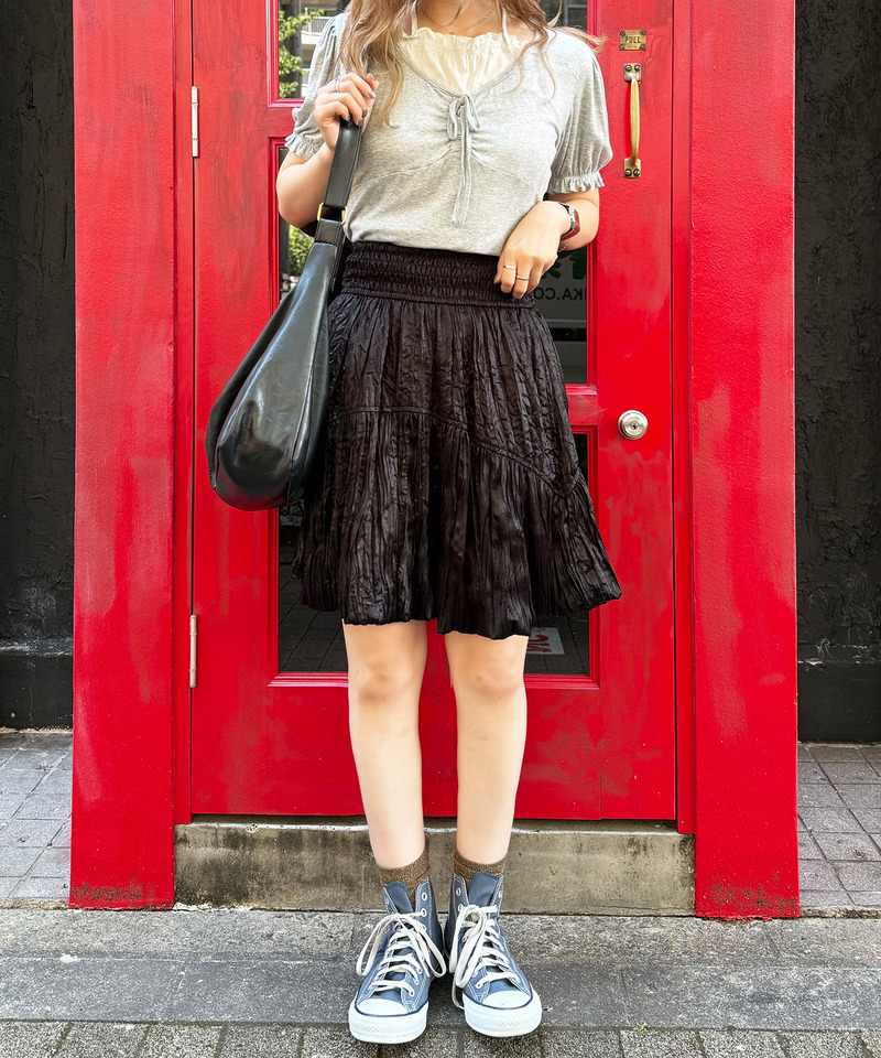 グロッシーバルーンスカート 詳細画像 ブラック 3