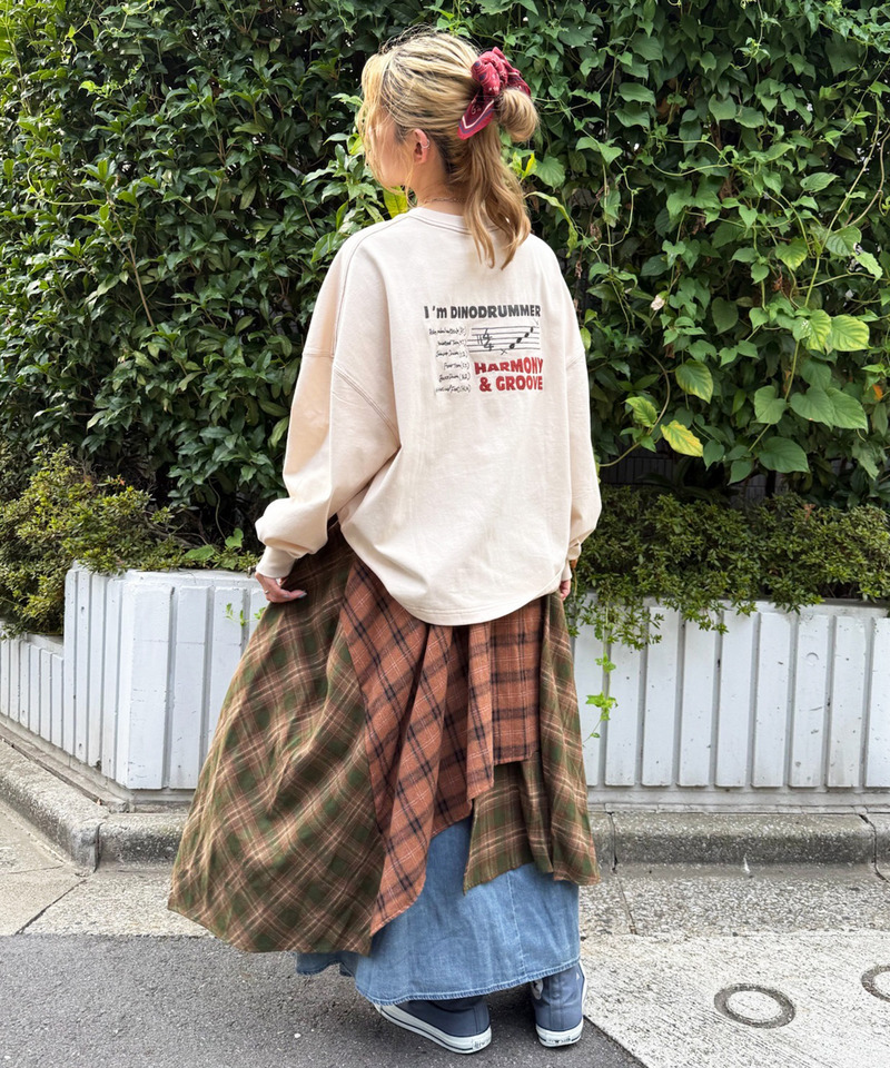 ランダムチェックイレヘムスカート 詳細画像 グリーン 3