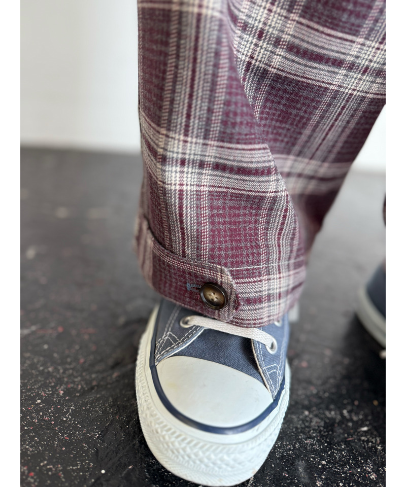 裾ボタンゆるパンツ 詳細画像 パープル系 4