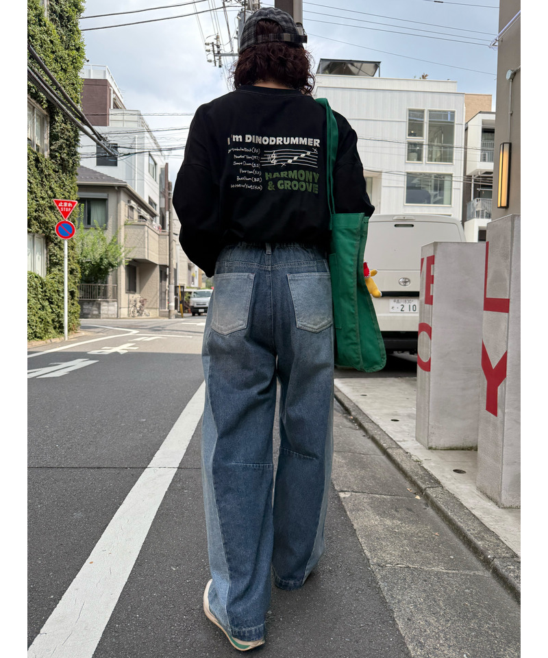 濃淡切替カーブデニムパンツ 詳細画像 デニムブルー 18