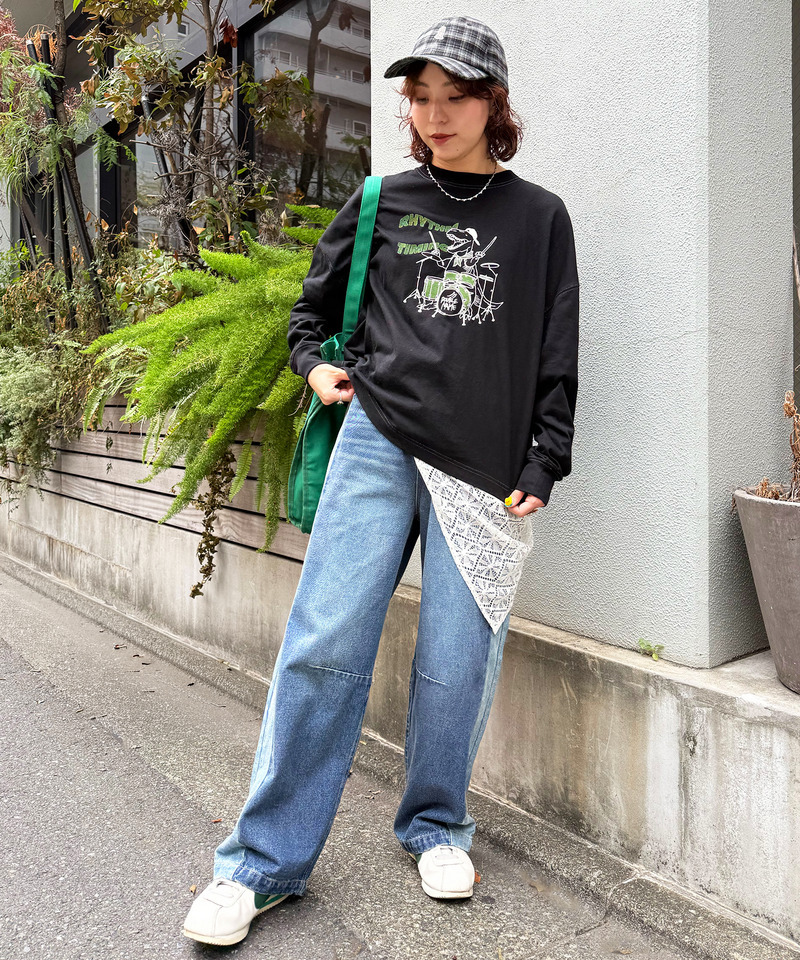 濃淡切替カーブデニムパンツ 詳細画像 デニムブルー 6