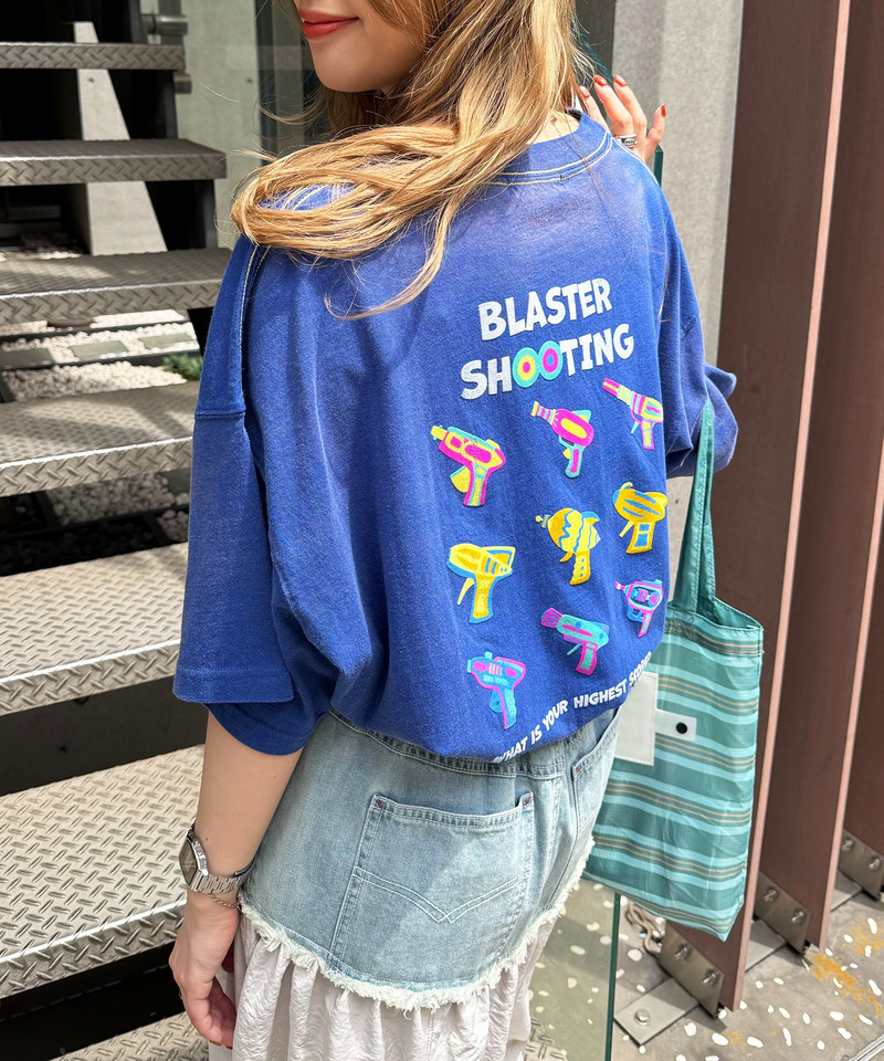 SHOOTINGフロッキー加工BIG TEE 詳細画像 ブルー 1