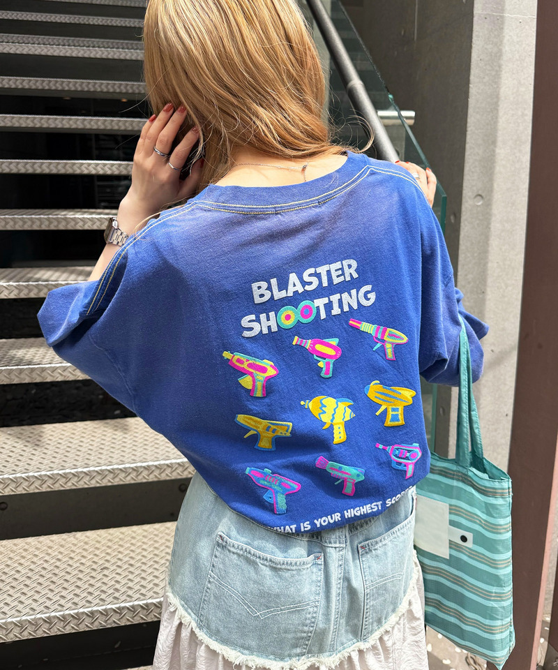 SHOOTINGフロッキー加工BIG TEE 詳細画像 ブルー 3