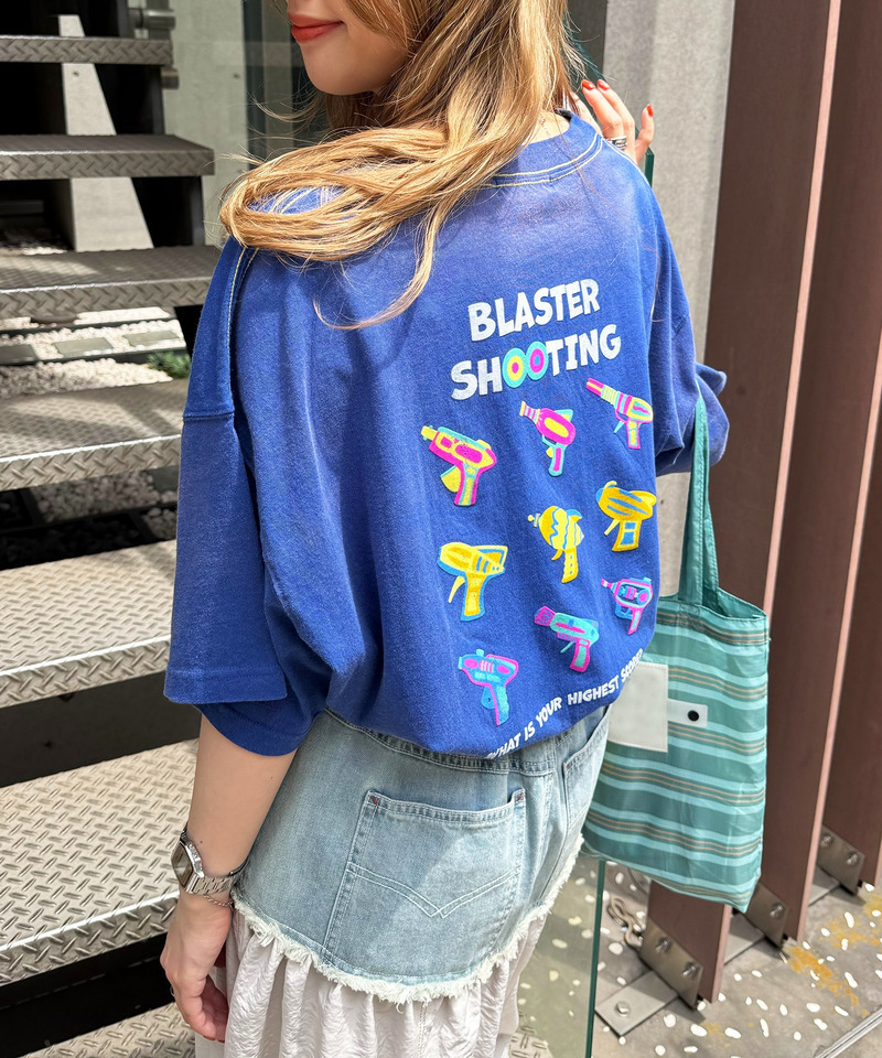 SHOOTINGフロッキー加工BIG TEE 詳細画像 ブルー 4