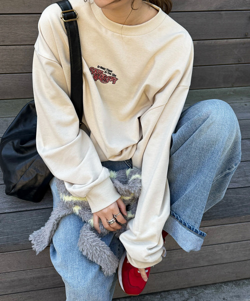 【別注】TRY LUCK ねこBACK刺しゅう プルオーバー 詳細画像