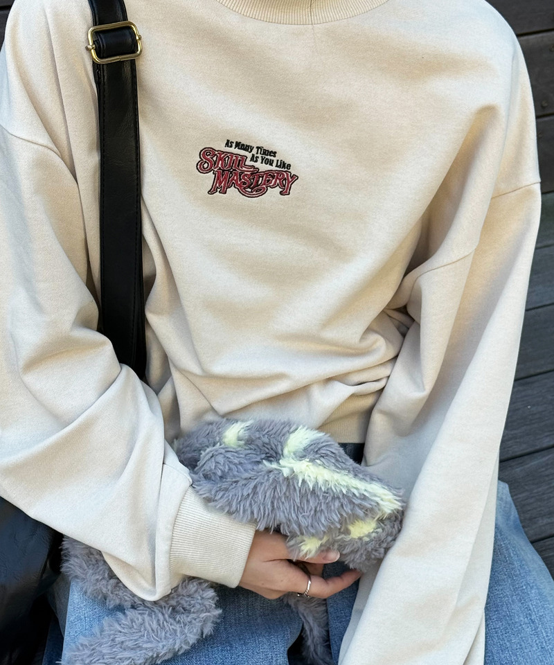 【別注】TRY LUCK ねこBACK刺しゅう プルオーバー 詳細画像 オフホワイト 6