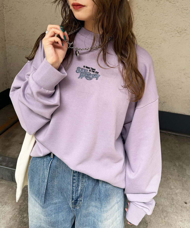 【別注】TRY LUCK ねこBACK刺しゅう プルオーバー 詳細画像 パープル 2