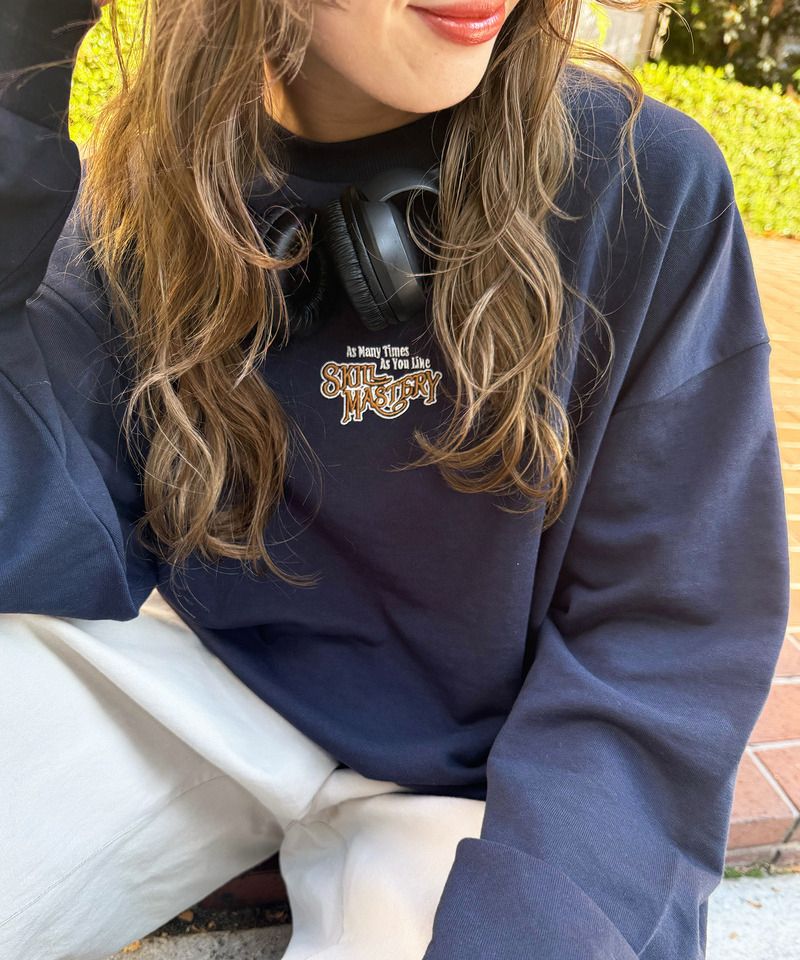 【別注】TRY LUCK ねこBACK刺しゅう プルオーバー 詳細画像 ネイビー 2