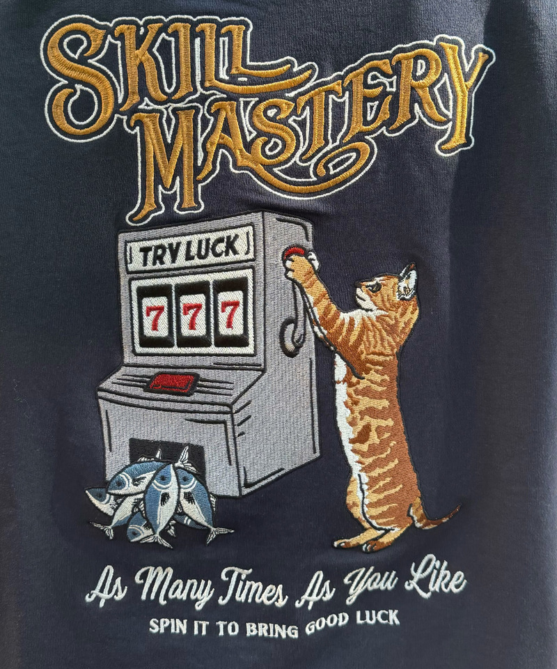 【別注】TRY LUCK ねこBACK刺しゅう プルオーバー 詳細画像 ネイビー 4