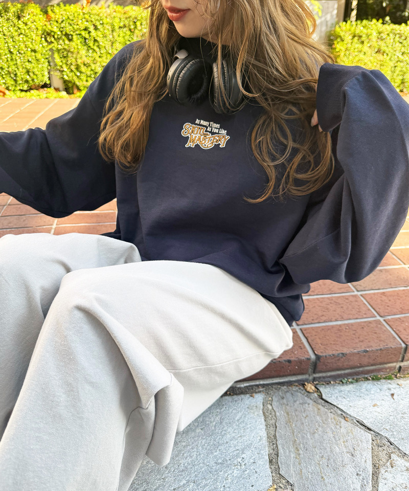 【別注】TRY LUCK ねこBACK刺しゅう プルオーバー 詳細画像 ネイビー 5