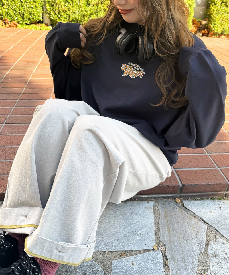 【別注】TRY LUCK ねこBACK刺しゅう プルオーバー 詳細画像 ネイビー 7