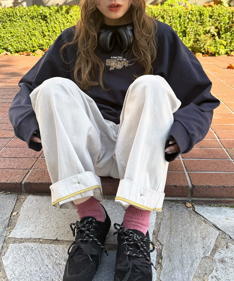 【別注】TRY LUCK ねこBACK刺しゅう プルオーバー 詳細画像 ネイビー 8