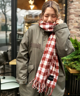 カラーネップチェックマフラー