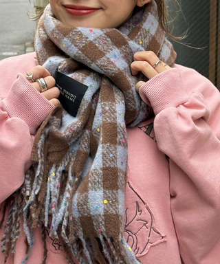 カラーネップチェックマフラー