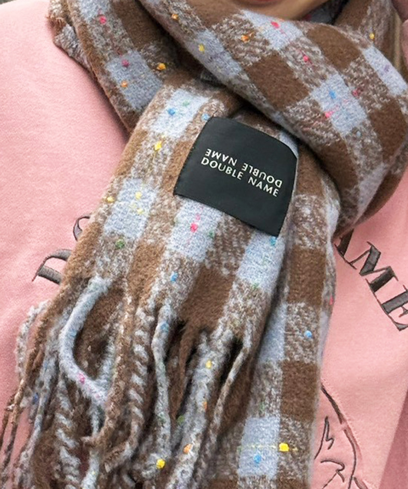 カラーネップチェックマフラー 詳細画像 ブルー 5