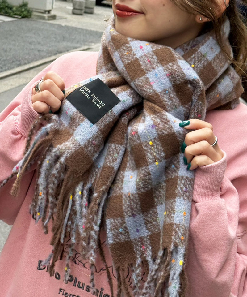 カラーネップチェックマフラー 詳細画像 ブルー 6