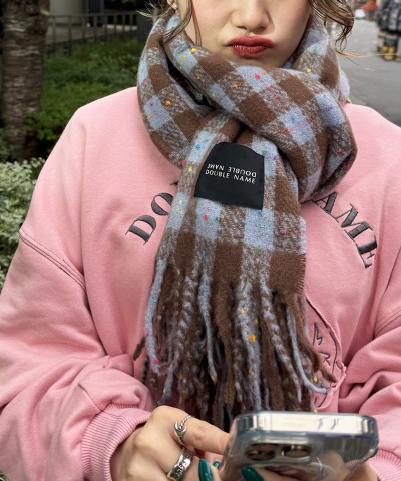 カラーネップチェックマフラー 詳細画像 ブルー 7